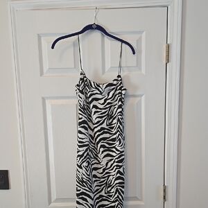 Zebra Print Slip Dress
